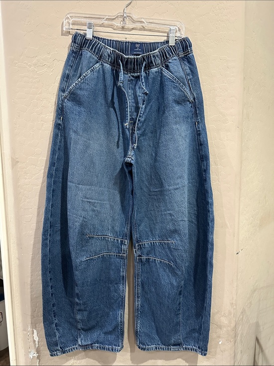 GAP Denim - GAP BARREL Relaxed Blue Drawstring Denim Jeans